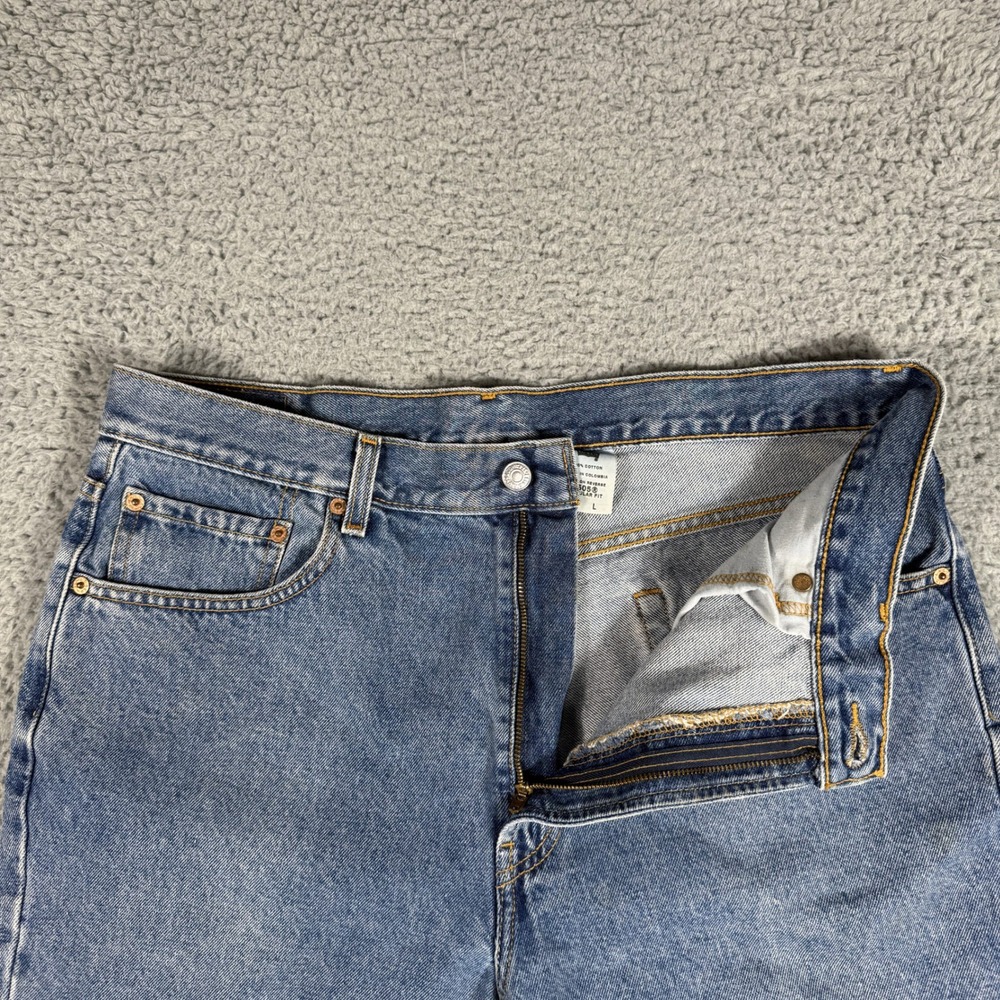 Levis 505 Jeans Shorts Mens 36 Medium Wash Denim Jorts 9in Regular Fit Straight - Picture 2 of 10